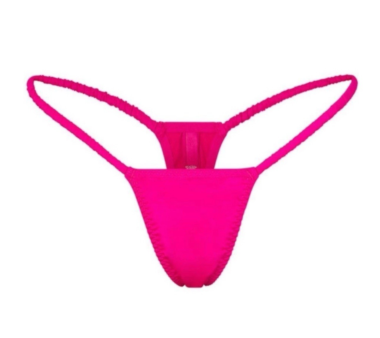 Skims Satin Woven Shine Scrunchie Thong Raspberry Pink sz 4X NEW NWT