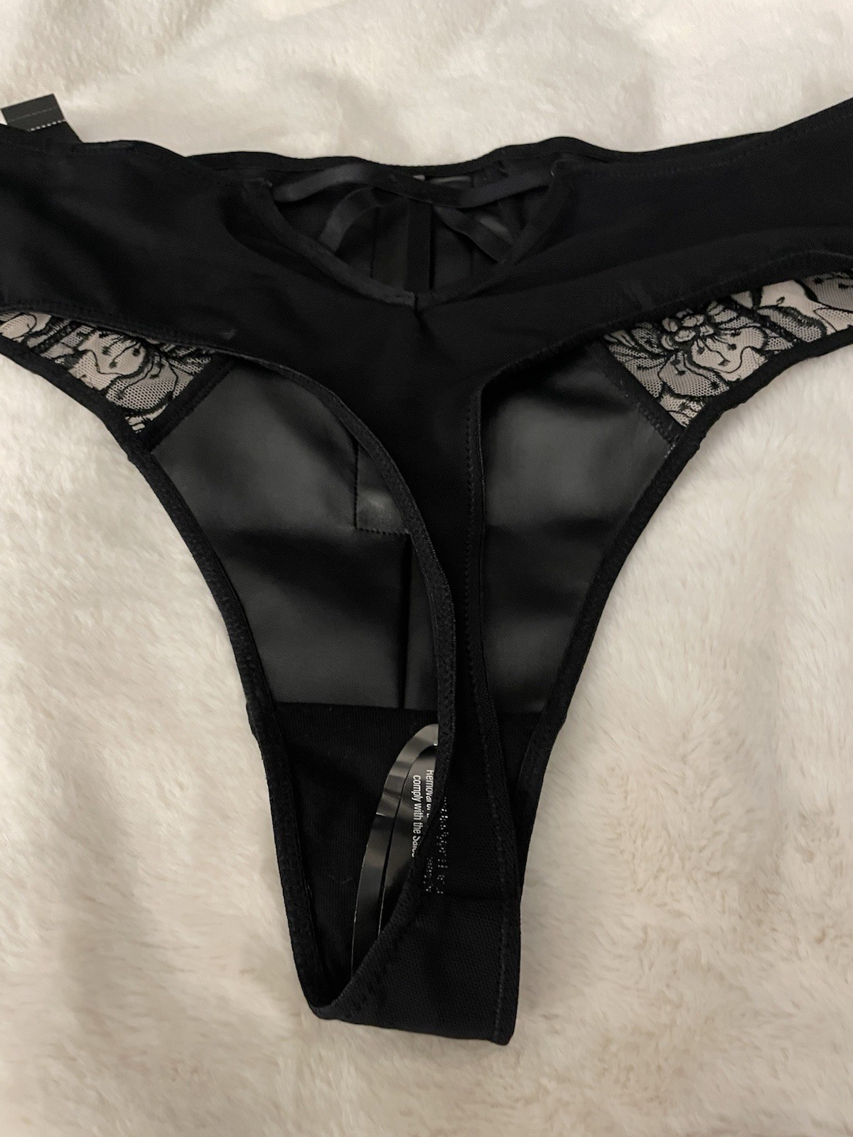ANN SUMMERS .DARK SIDE – HIGH WAIST Thong SIZE 10 – New Tags – RRP £15 -Part PU