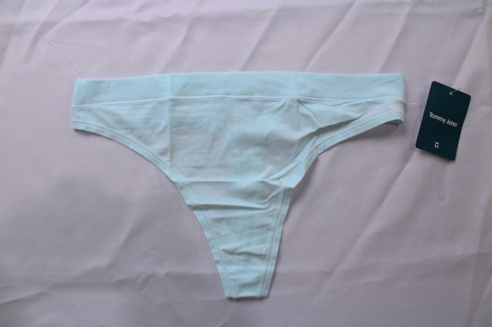 Tommy John Women’s Solid Stretch Lightweight Basic Thong Blue Elixir Large NWT