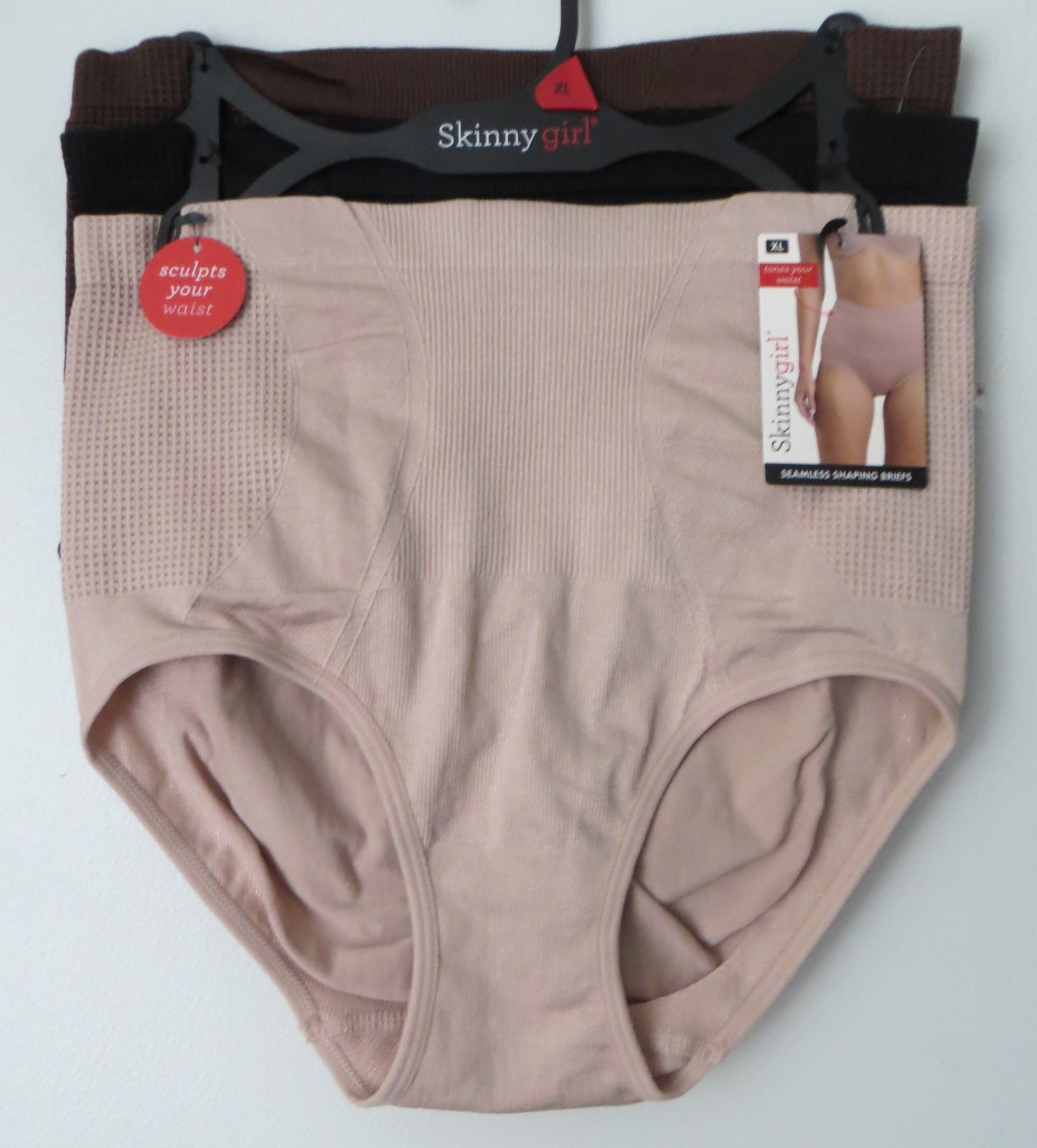 Skinny Girl Shaping Briefs Panties Size XL- 3-Pack #7703 NEW w/ Tag $42.00