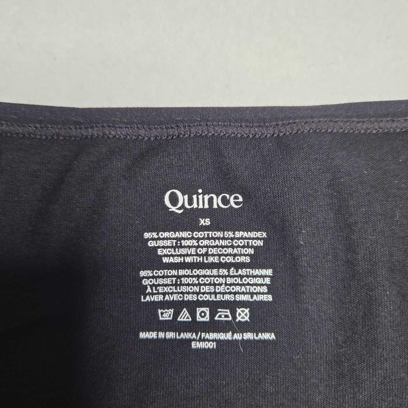 Quince Organic Cotton Black Hipster Size X-Small Set of 6