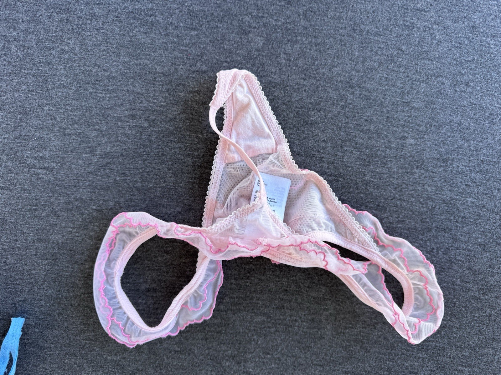 Lace & Mesh Thong Lot 5 Pink Blue Red White Lingerie Bundle Sz M & 6 NWOT
