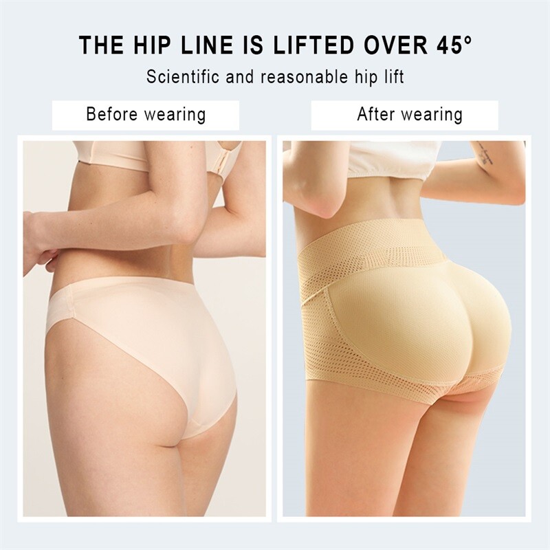Womens Padded Push Up Panties Shaper Fake Buttocks Seamless Hip Enhancer Briefs