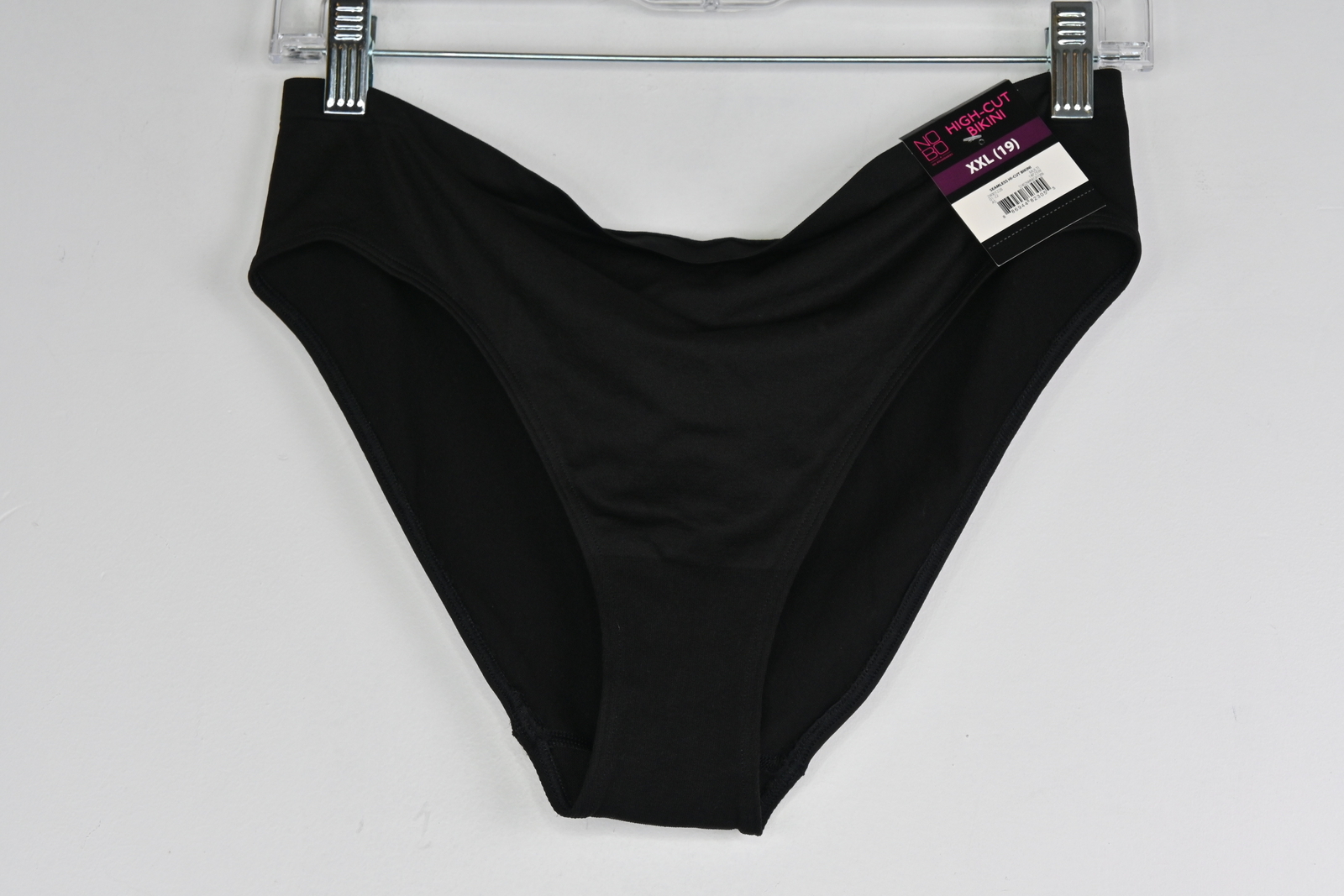 Juniors’ No Boundaries Seamless Hi-Cut Bikini Panty Black XXL(19)