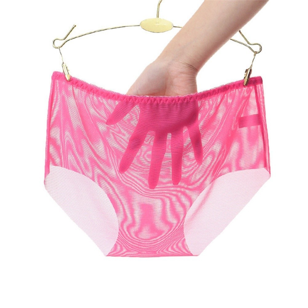 Women Fully Transparent Seamless Underwear Nylon Spandex Triangle Pants