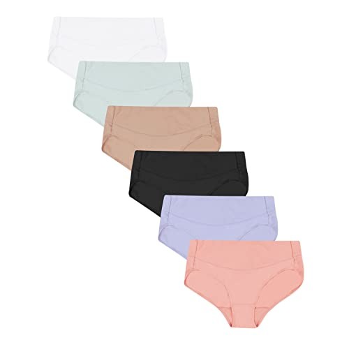 Women’s Smoothing Microfiber No-Show 9 6 Assorted Colors, 6-pack Hi-cuts