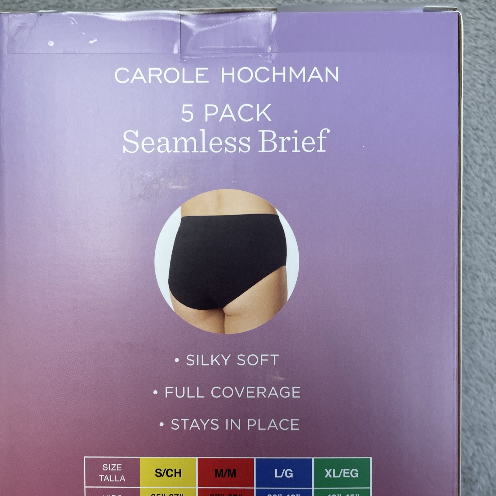 Carole Hochman Womens XL Seamless Brief Black e0412