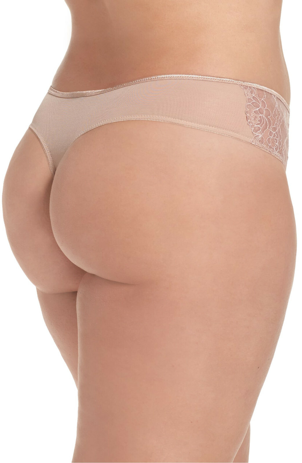 Ashley Graham Plus Size Crisscross Keyhole Lace Thong Panty, Assorted Colors