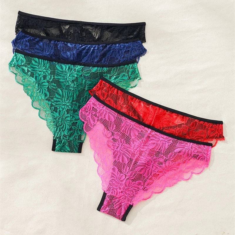 5 Pack/Lot Sexy Womens See Through Sheer Lace Panties Underwear Lingeries :)-D