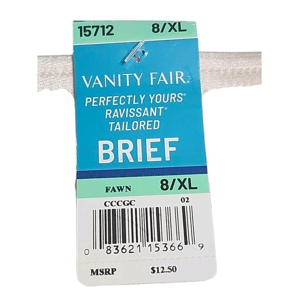 Vanity Fair Full Brief Granny Panties Style 15712 Silky Nylon Size 8/XL FAWN