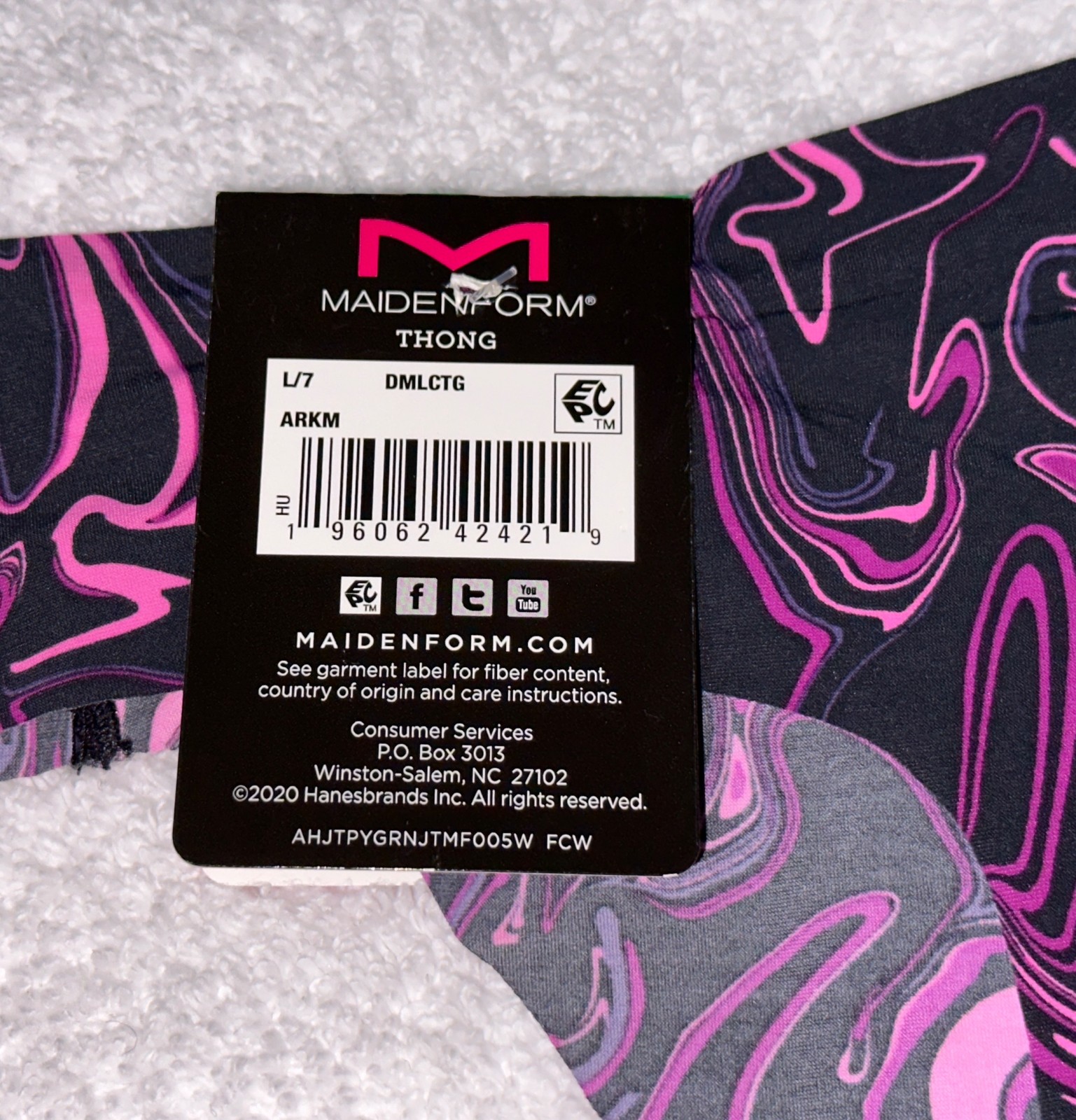 MAIDENFORM Flawless No Line Look Black Thong Panty Underwear Womens S M L XL 2XL