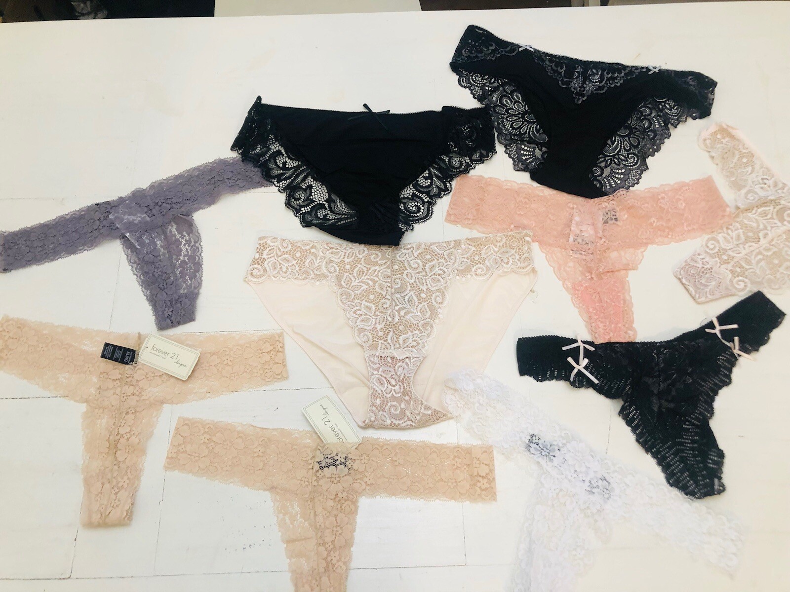 NWT Lot Of 10 Pair Forever 21 Womens Mixed Colors Lace Panties Size XL