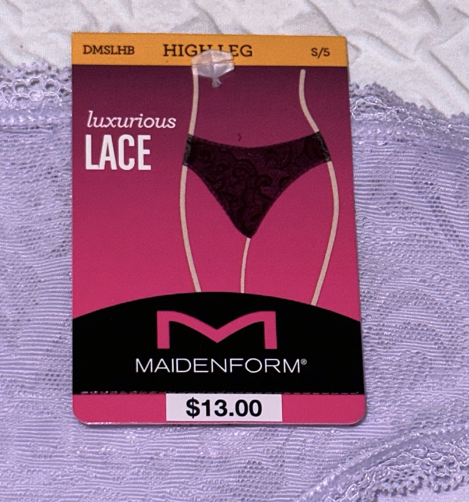 MAIDENFORM High Leg Luxurious Stretch Lace Lilac Brief Panty Womens S M L XL 2XL