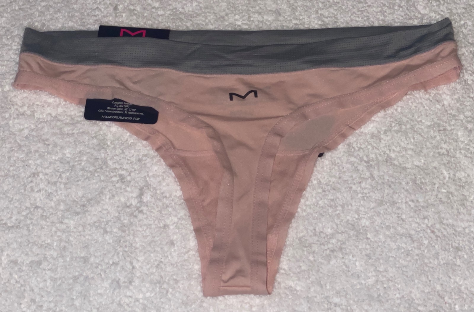 MAIDENFORM Sport Pink Grey Breathable Thong Panty Womens S 5 M 6 L 7 XL 8 2XL 9