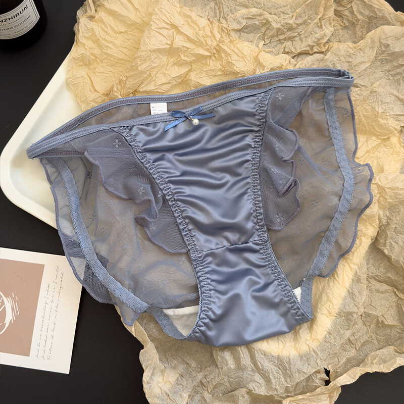 5Pack Lot Sexy Ladies Womens Satin Panties Bikini Underwear Sheer Brief Lingerie