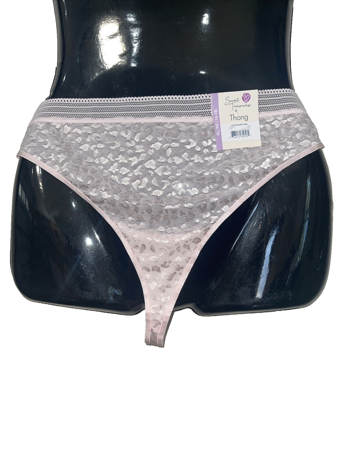 NWT Secret Treasures Thong Panty Pink Sheer Lace Womens XL Sissy Fairy Girly