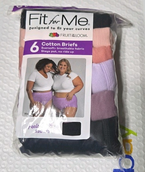 NEW 6 Pair Fit For Me Women Briefs Underwear Fruit of the Loom Cotton Size 13/5X