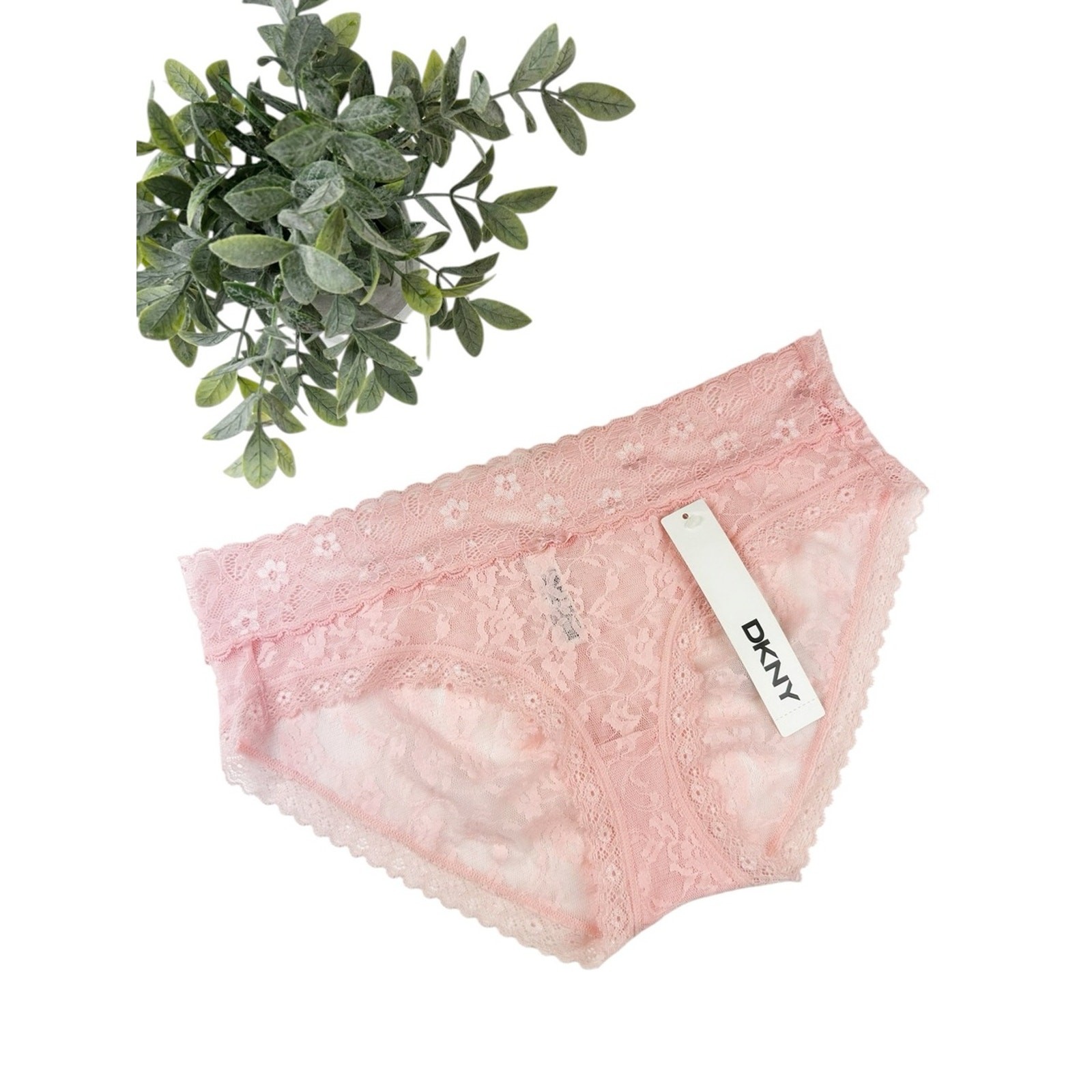 DKNY Pink Lace Bikini Briefs Women’s Size Large