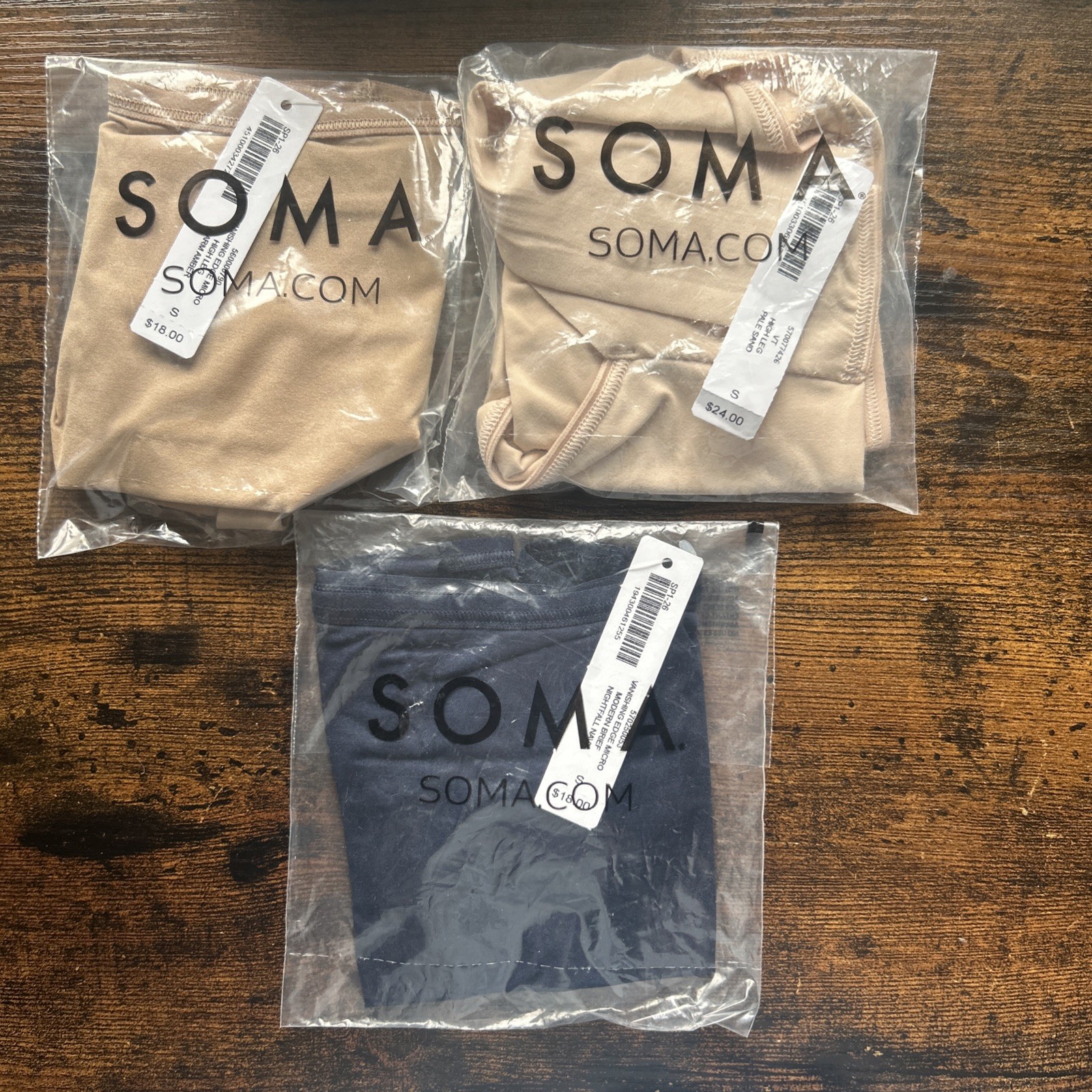 3-PACK SOMA VANISHING EDGE MICRO MODERN BRIEF/HIGH LEG & VT HIGH LEG ~ S