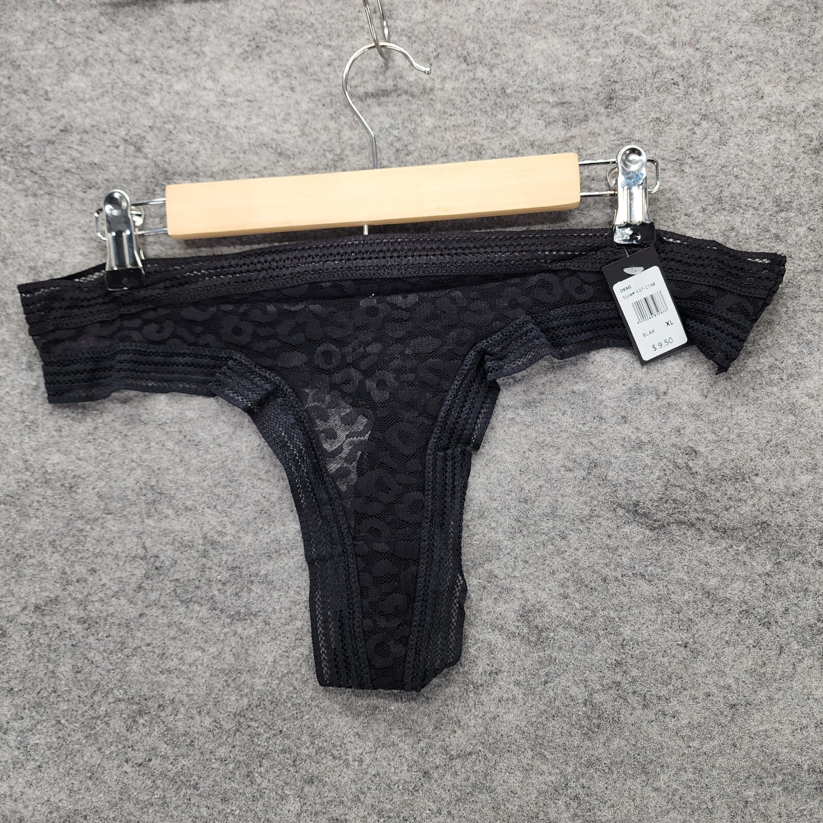 Fredericks of Hollywood Panties Womens XL Demi Black Lace
