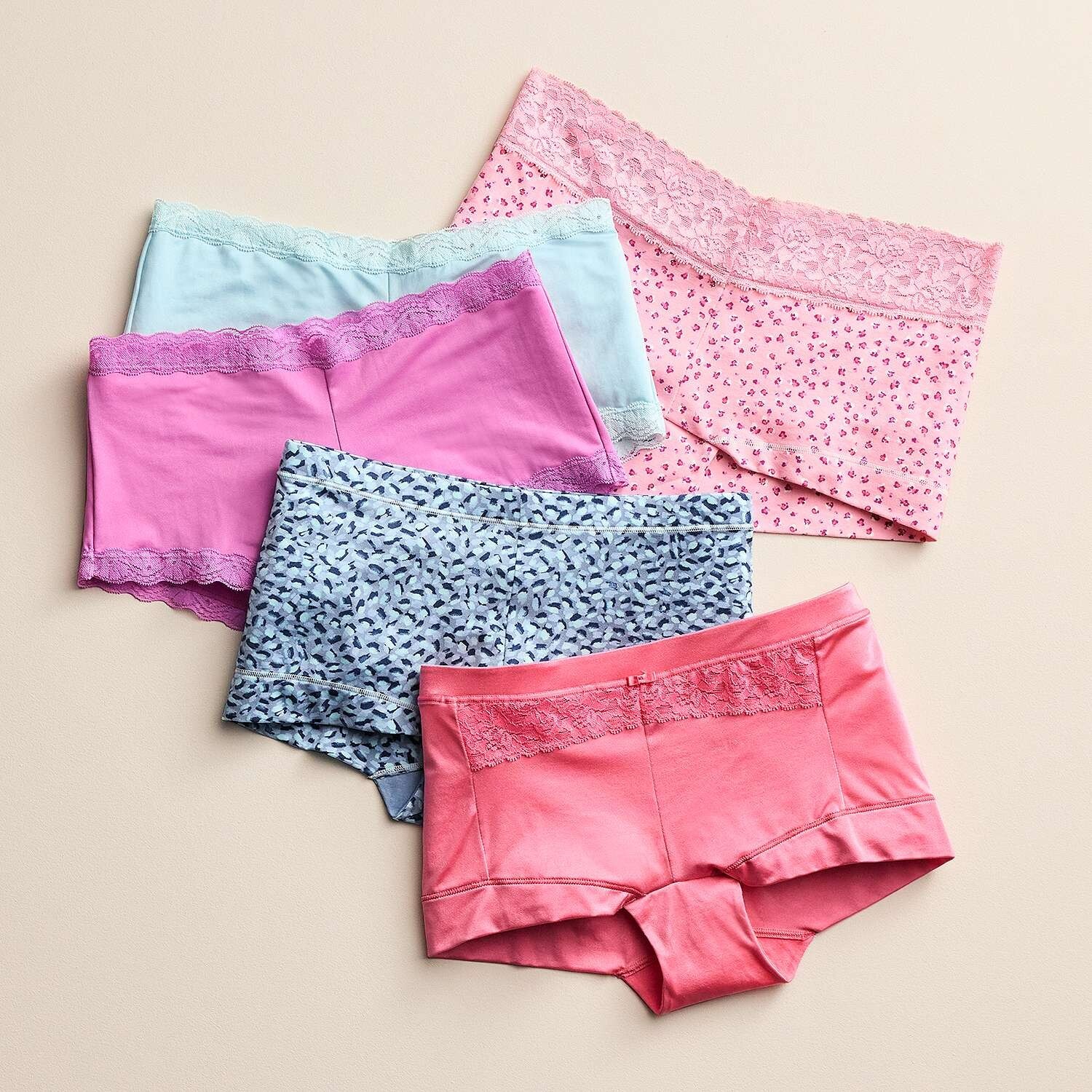 Maidenform Lace Trim Microfiber Boyshort Underwear 40760 DM3760