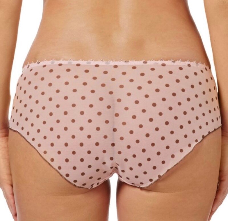 Freya Patsy Short Brief Knickers Ballet Pink Size S 10 12 Brown Polka Dot 1226