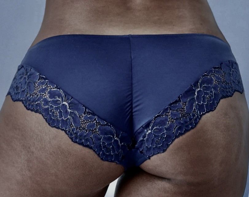 MAIDENFORM 3 pk Comfort Devotion N Blue Rose Gold Lace Back Tanga Panty Womens L