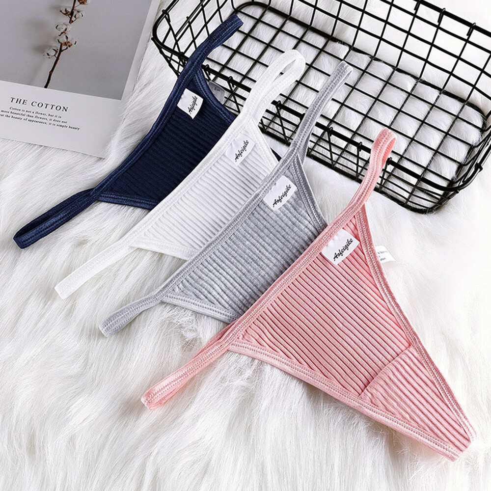 6 Pack Lot Sexy Women Panties Cotton G-string Thongs Underwear T back Lingeries