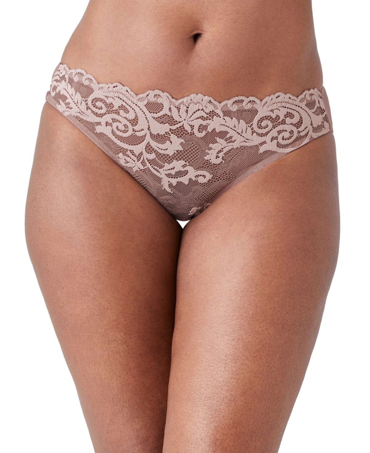 Wacoal Women’s Instant Icon Mesh Taupe Emroided Bikini Panties L33128 Size M