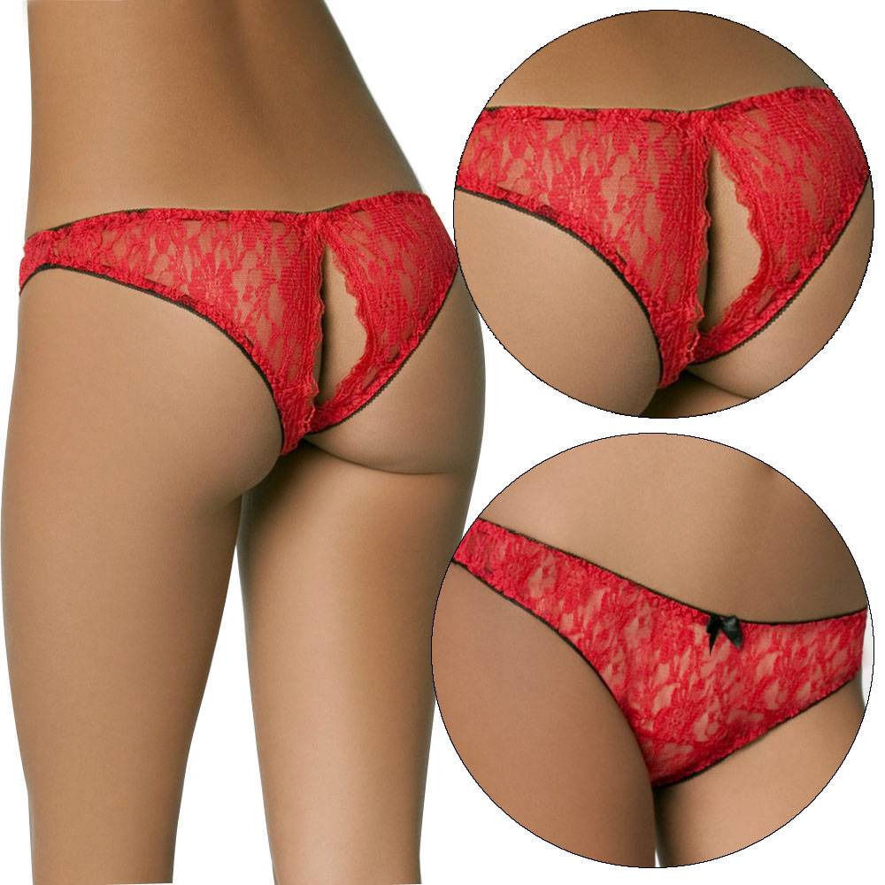 Women’s Lace Panties Crotchless Underwear Thongs Lingerie G-string Floral Briefs