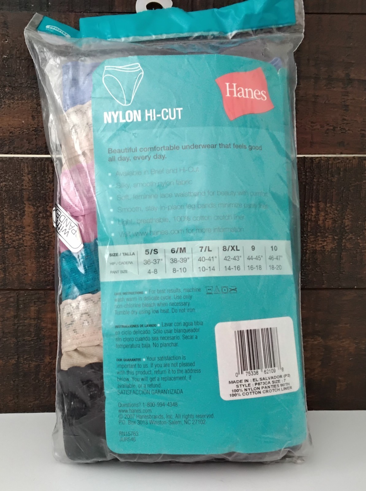 2007 New HAINES HI-CUTS NYLON Lace Waist Colored Panties Bonus 6 Pack Size 7