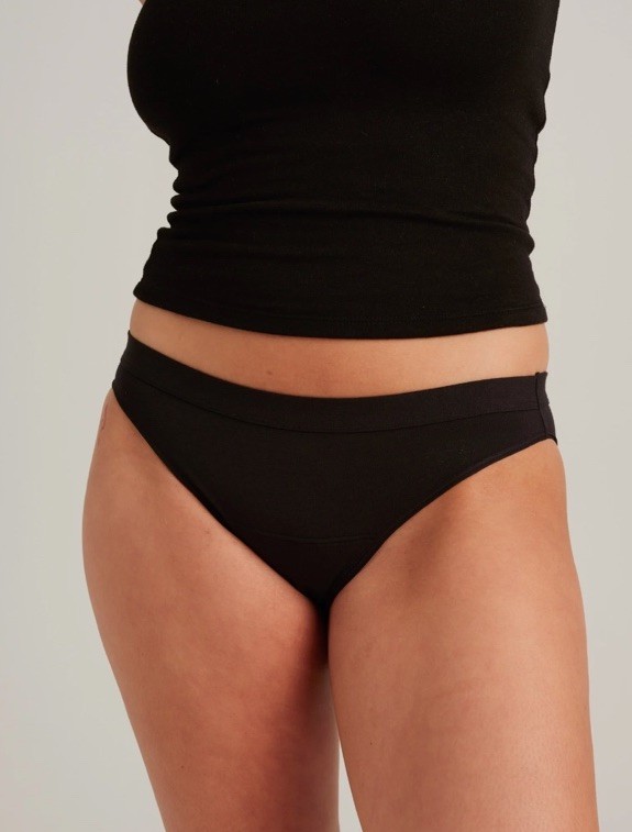 Saalt Wear XS Cotton Comfort Leakproof Underwear Black Bikini Super Absorbency