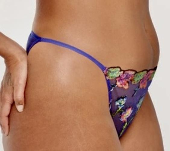 SAVAGE X FENTY Western Wildflower Blue Green String Bikini Panty Womens S 5 M 6