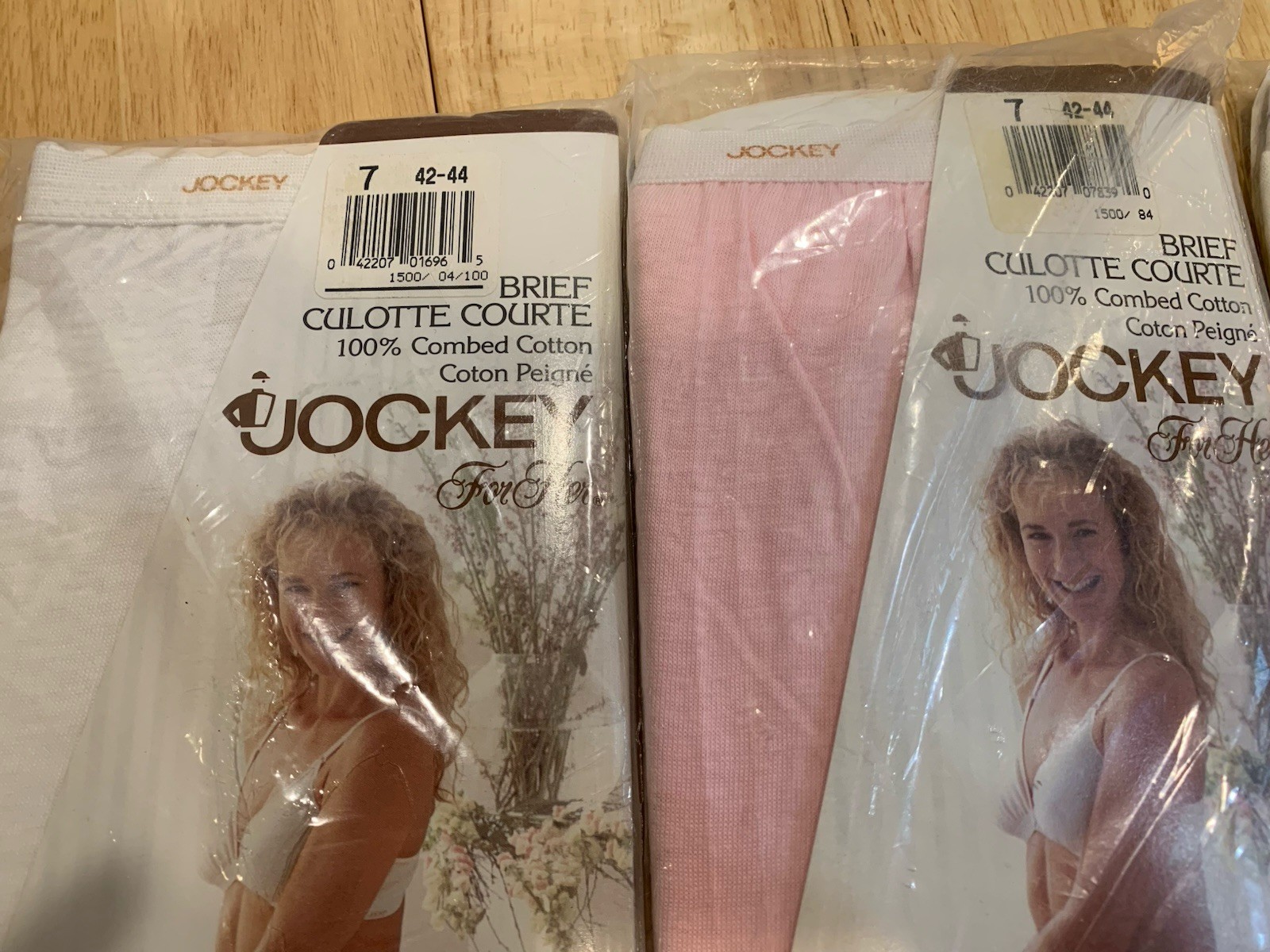 Vintage 1992 Jockey For Her 3 Pair Brief Size 7 Culotte Courte 100% Comb Cotton