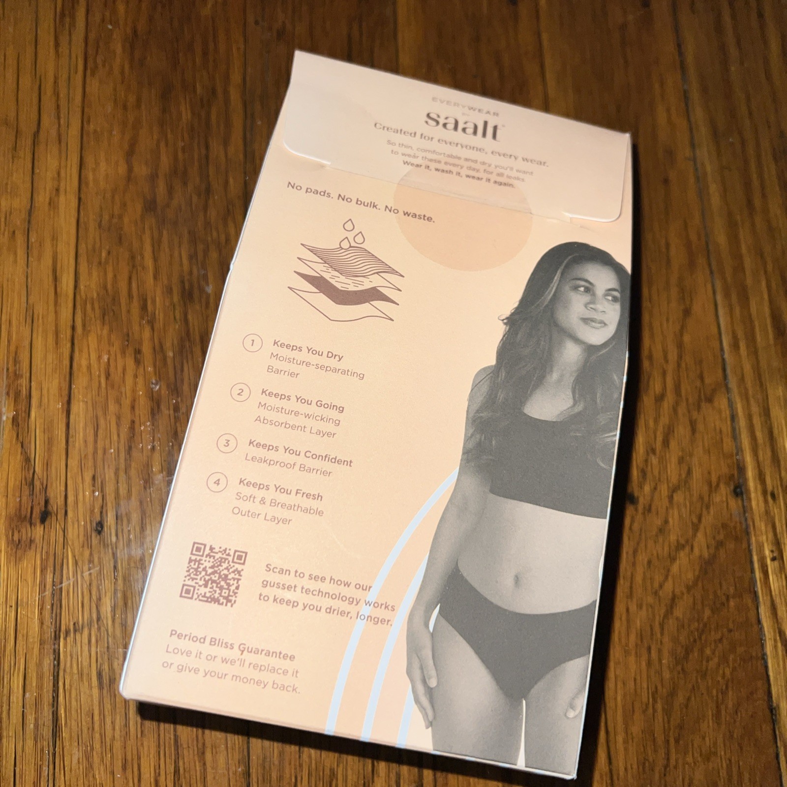 SAALT Wear Comfort Leakproof Underwear Brief Black Sz M