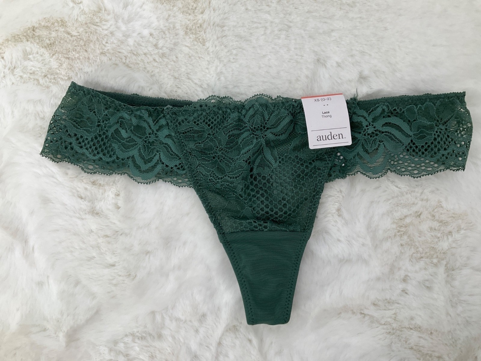 Auden 2-pair Lace Thong size XS (X-small) 0-2 Red & Green NEW