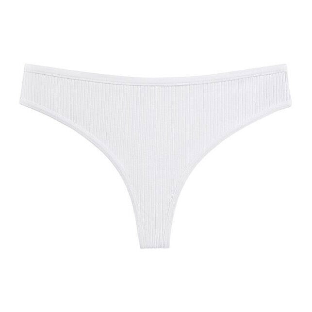 6 Packs Lot Sexy Womens Panties Thong G string Ribbed Cotton Underwear Lingeries
