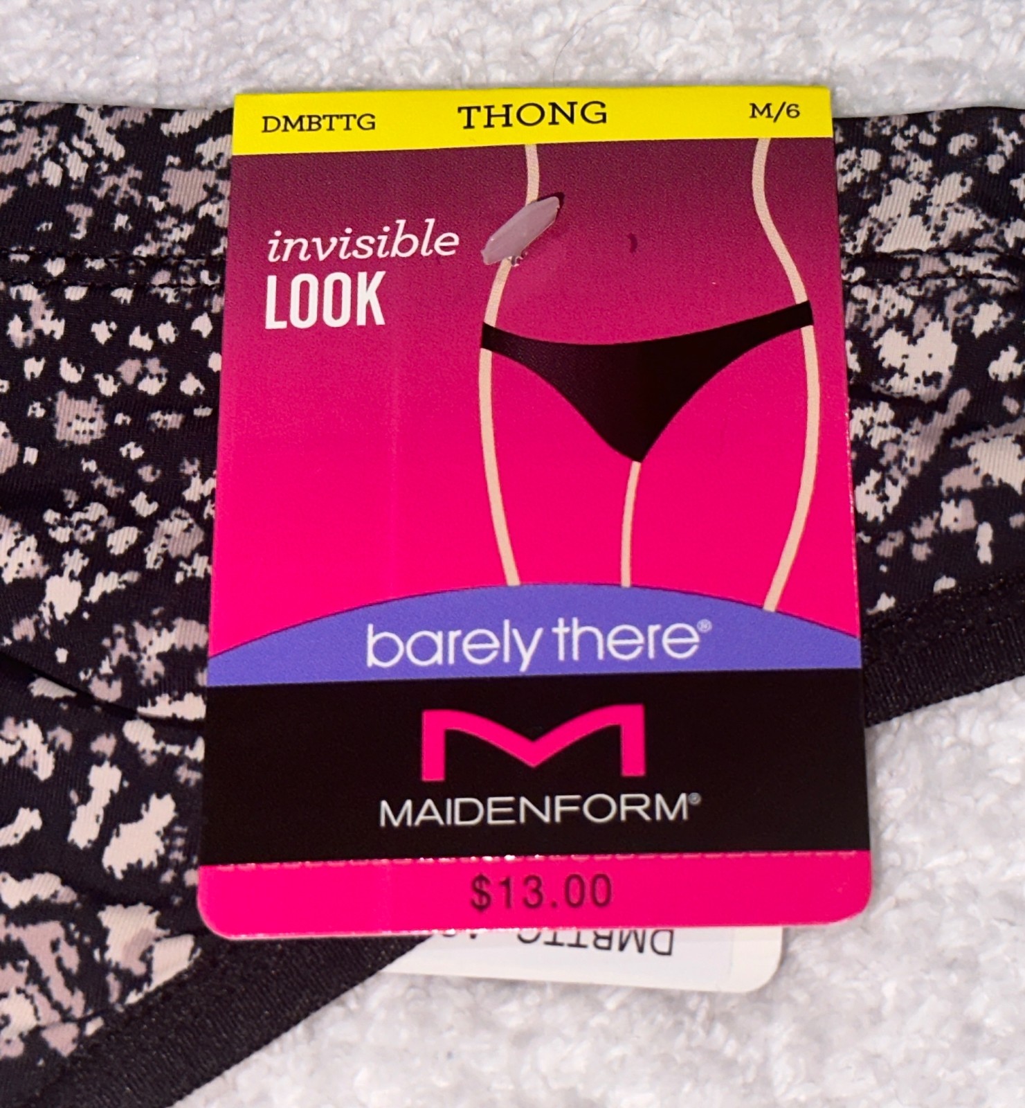 MAIDENFORM Barely There Wild Cameo Print Invisible Thong Panty Women S M L XL 2X
