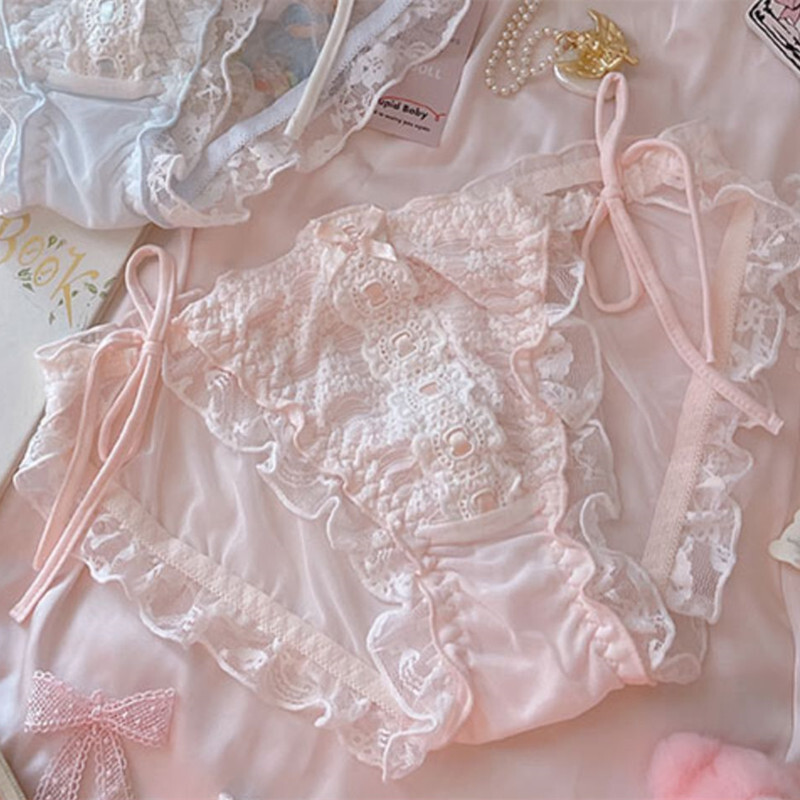 Lolita retro ribbon sweet cute Panties Briefs Underwear Underpants Women Japanes