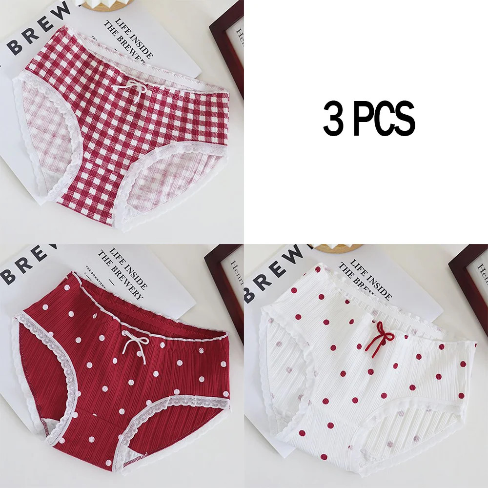 Cotton Boyshort Panties Mid Rise Printed Women’s Breathable Underwear 3 Pcs