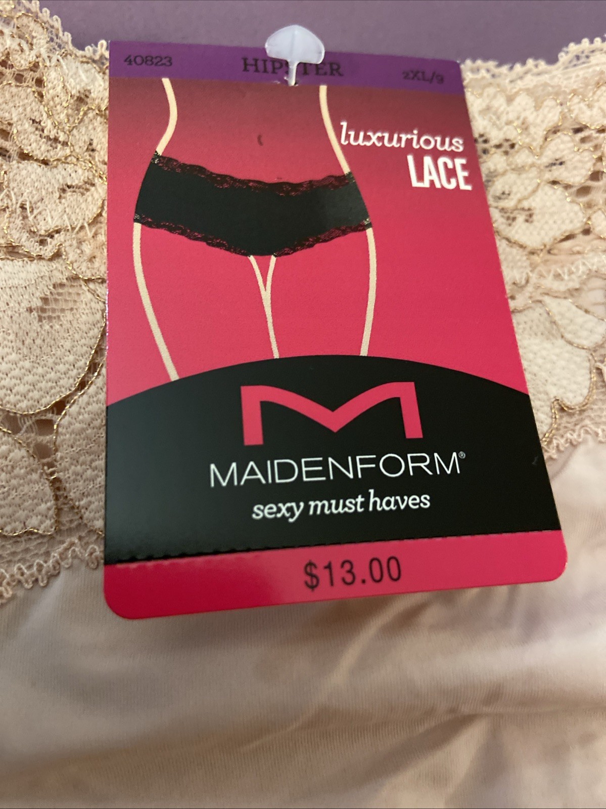 MAIDENFORM PALE PINK SEXY MUST HAVES HIPSTERS / 2XL / 9