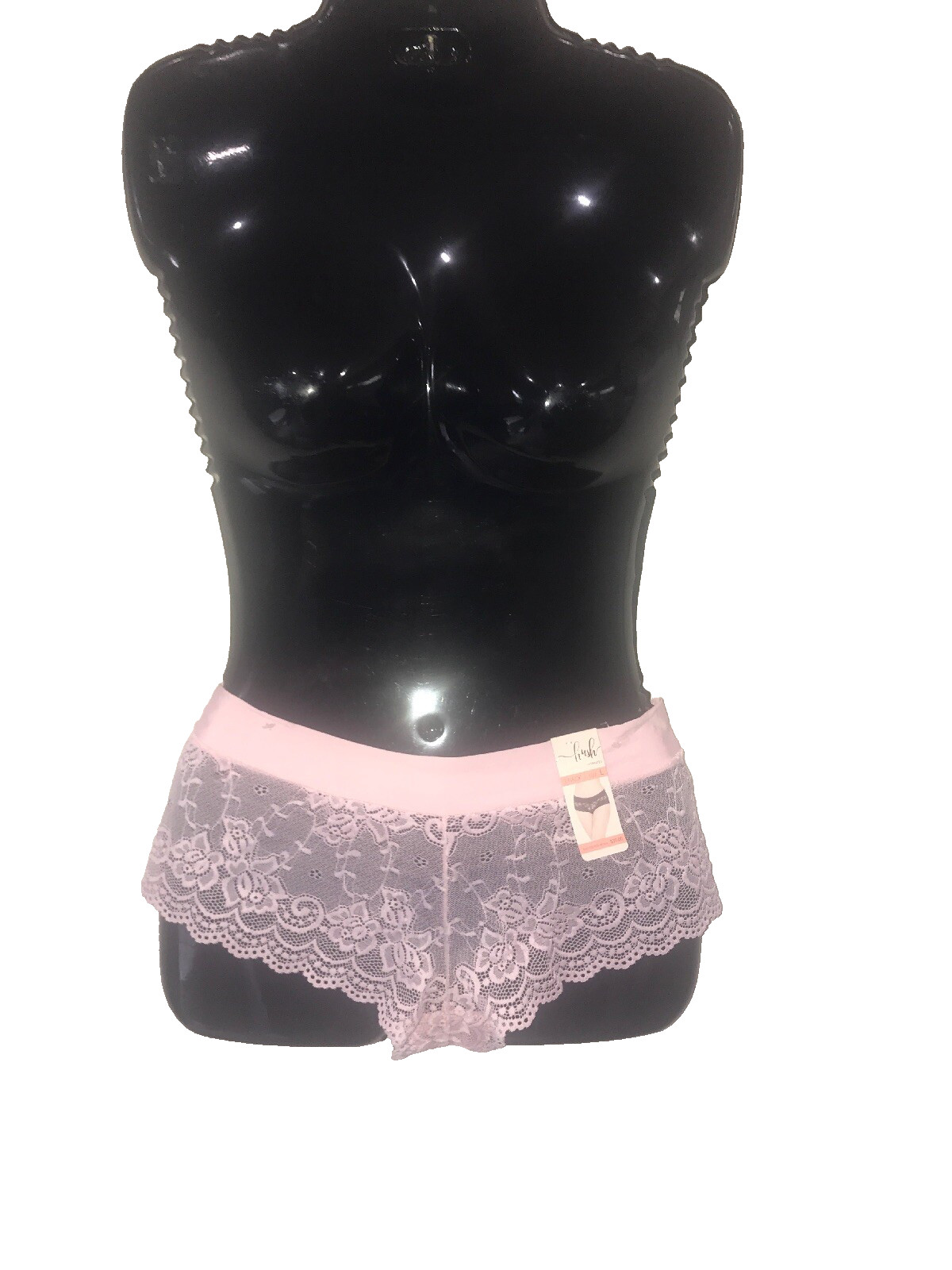 NWT Hush Intimates Boyshort Panty Large Pink Lace Sissy Whimsical Fairy Coquette