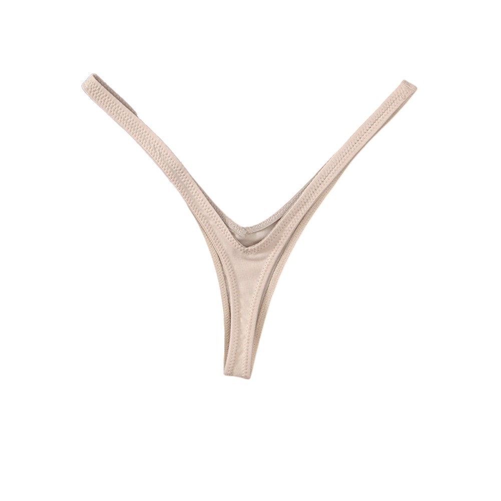 Breathable Low Waist Thong Panties for Women with Deep V Design and Thin Straps