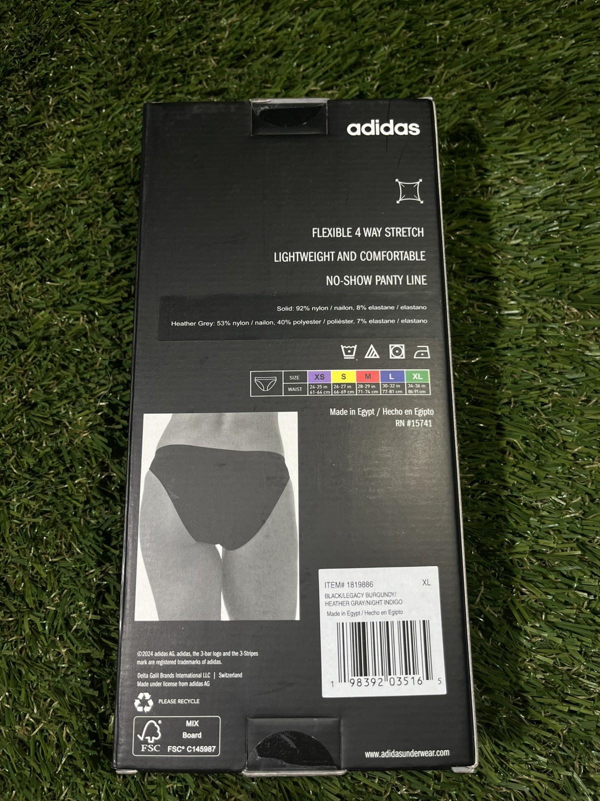 Adidas Underwear Women’s Bikini 4 Pack Seamless Stretch Fabric Size Small