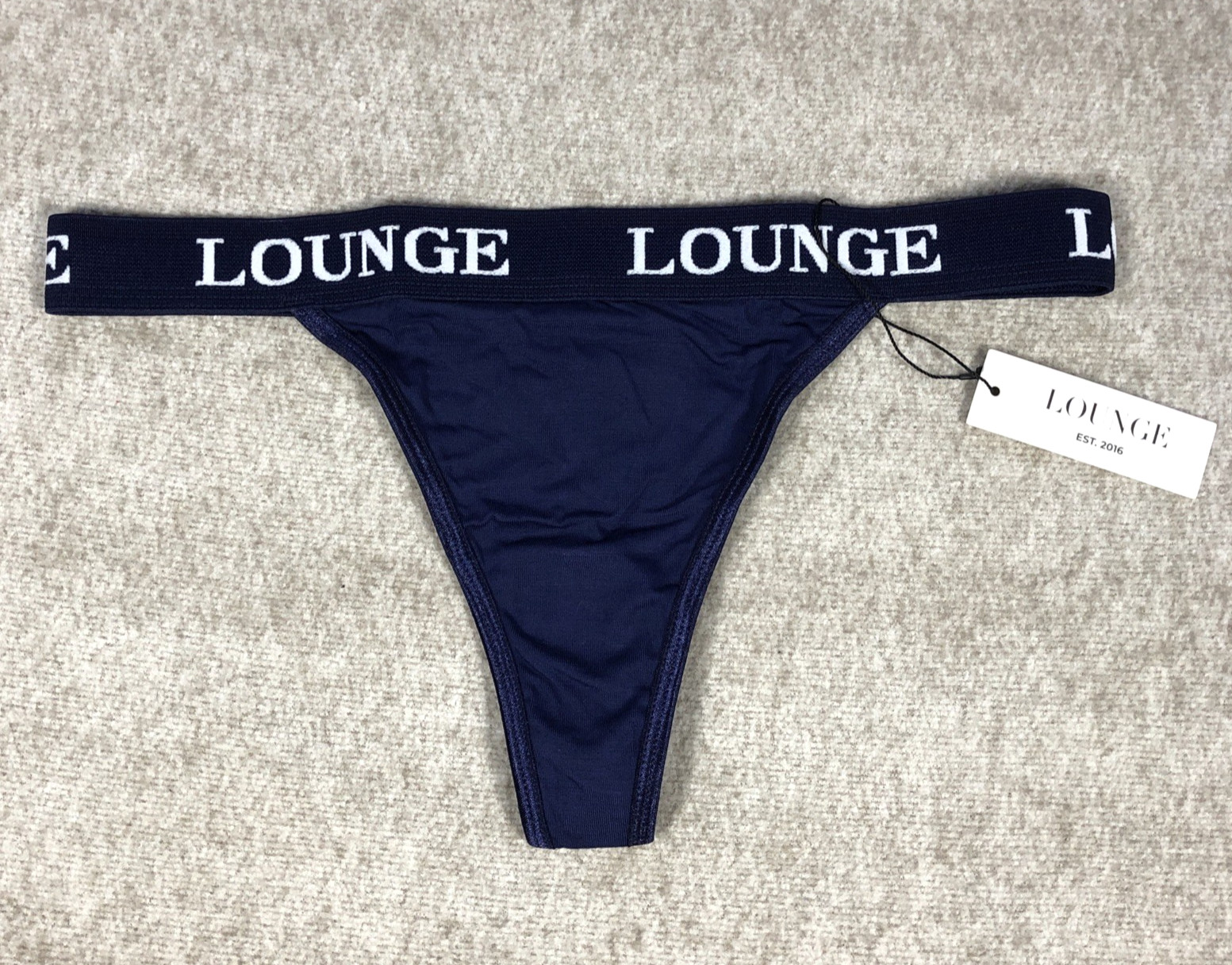 Lounge Underwear Women’s Bamboo Triangle Thong S UK 8-10 Navy Lightweight
