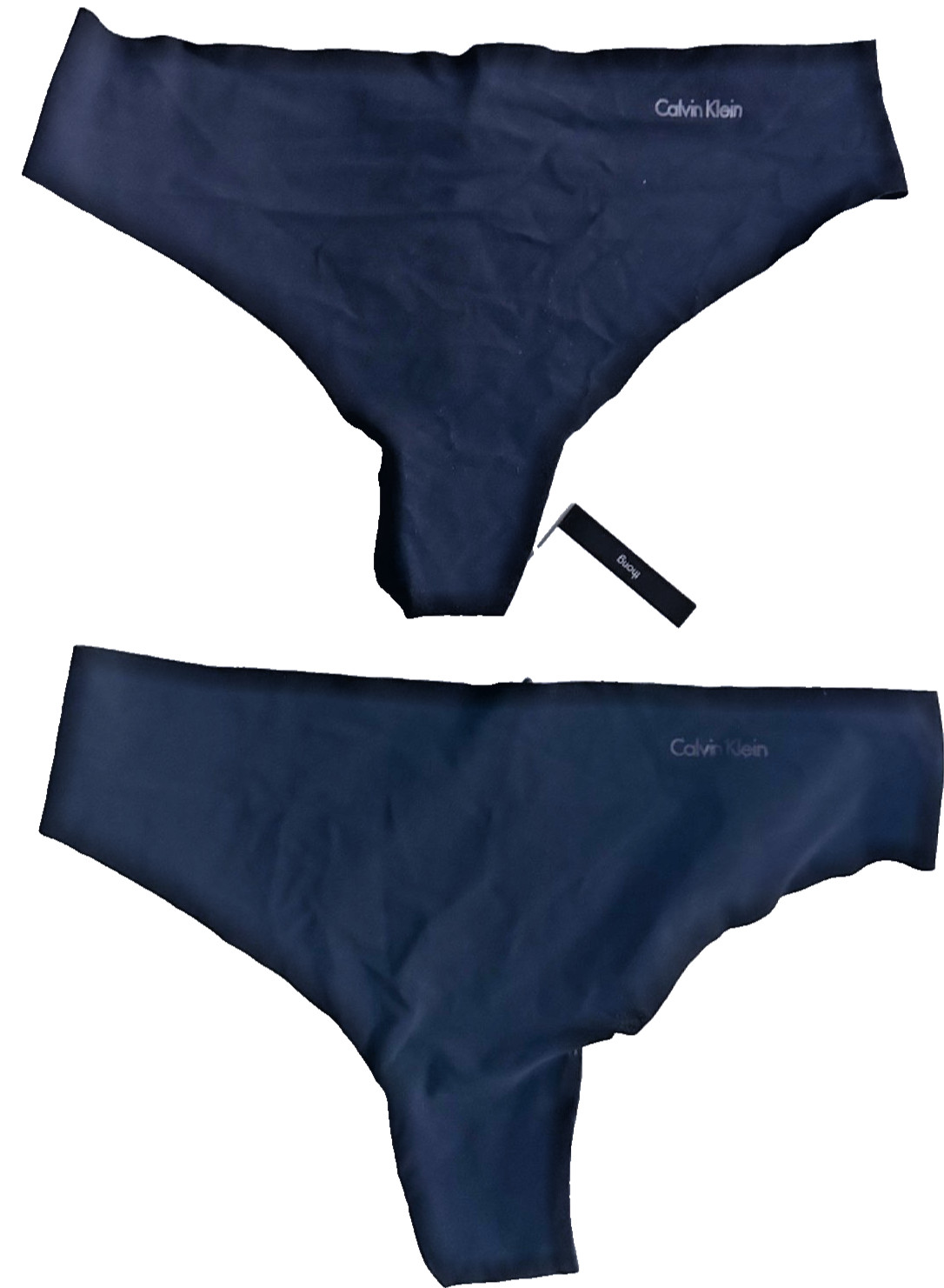 Calvin Klein Thong Invisibles 2 Pack Black D3428 Size S Seamless Underwear NEW