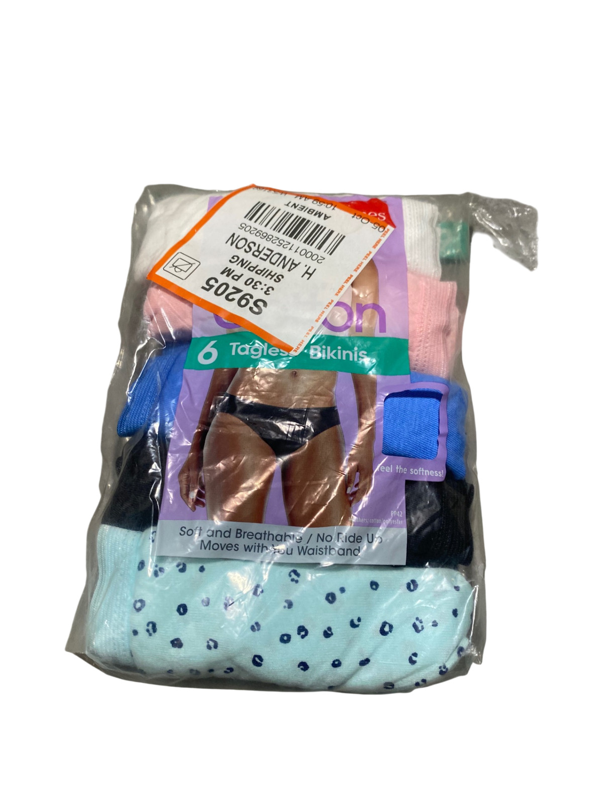 Hanes Underwear Womens 2XL 5 Pack Tagless Bikinis Cotton Breathable Assorted