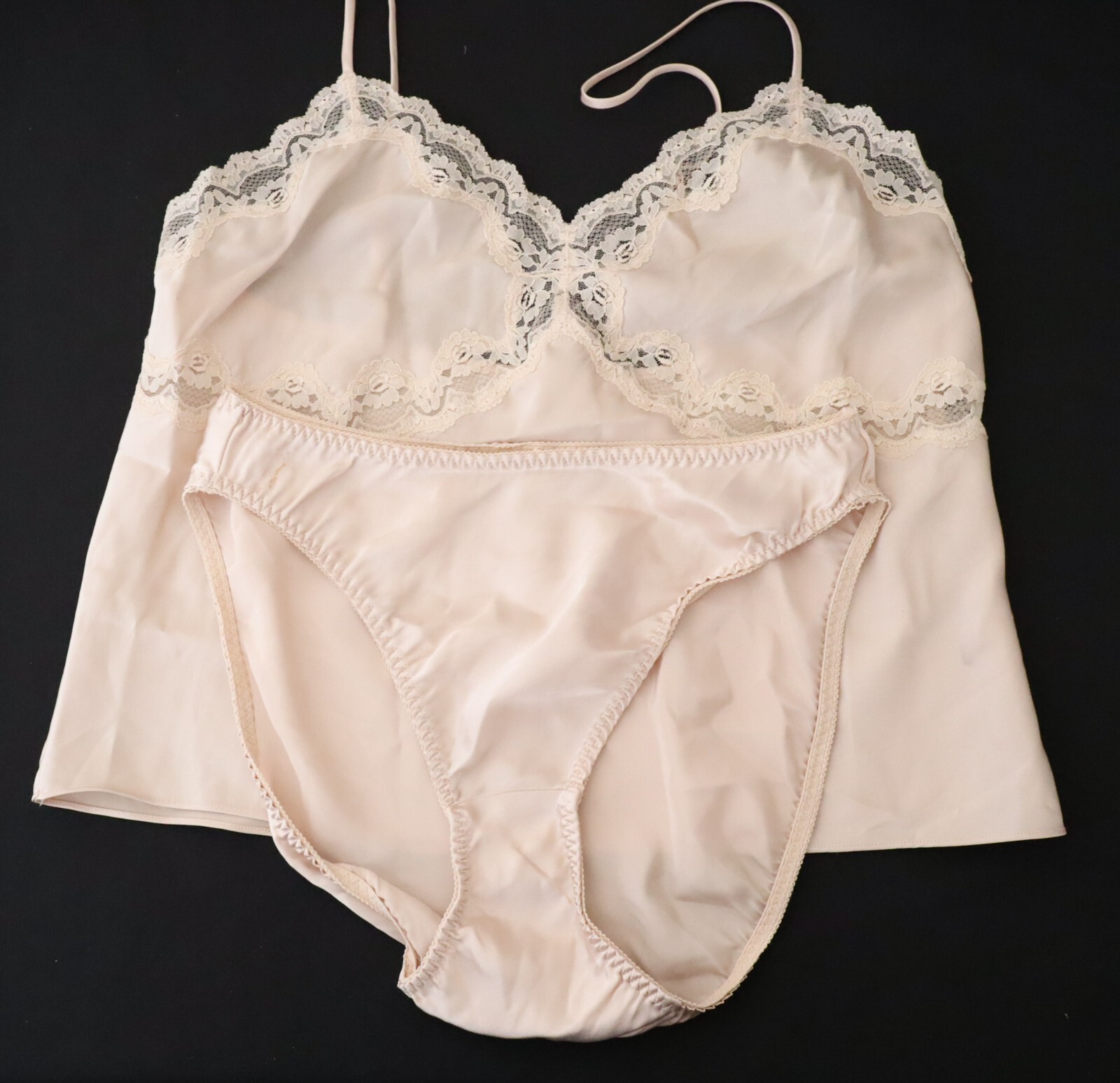 NEW Victoria’s Secret VINTAGE 80s-90s Satin Brief Panties & Cami Set SMALL
