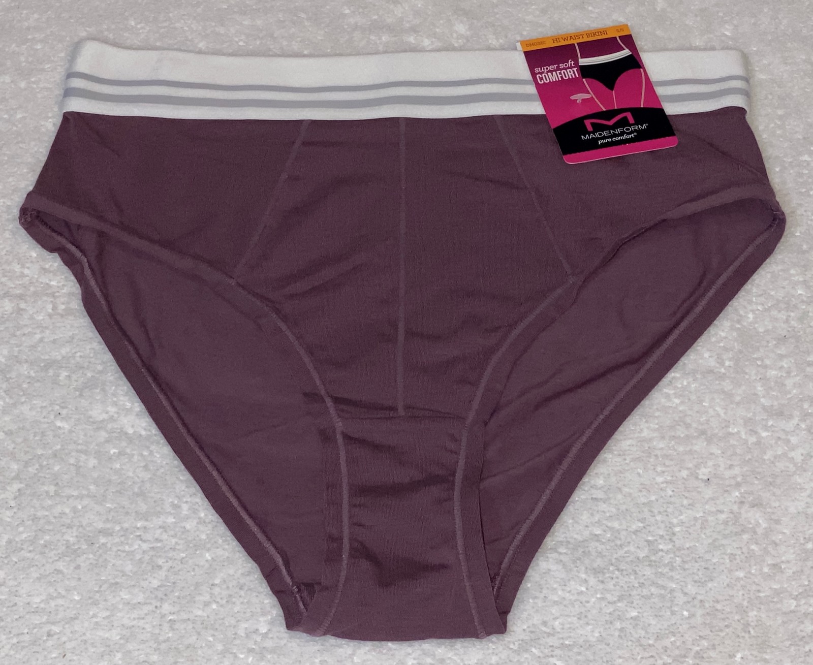 MAIDENFORM Super Soft Cotton Stretch Purple Hi Waist Bikini Panty Womens S 5 M 6