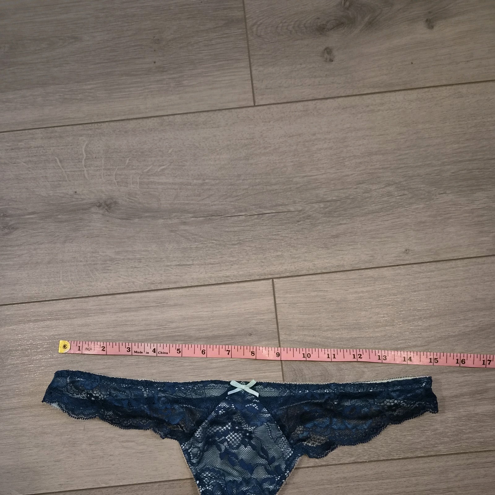 BNWOT Ann Summers Deep Teal Blue & Light Green Lace Thong Size 8-10